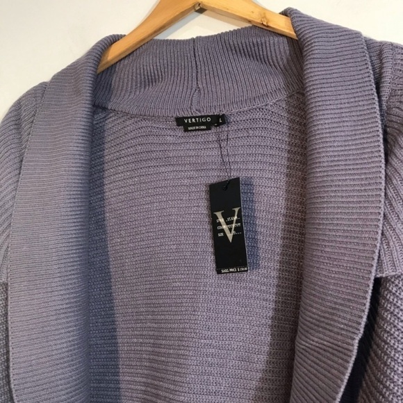 VERTIGO Paris Rib Knit Cocoon Sweater Purple XL - Picture 6 of 11